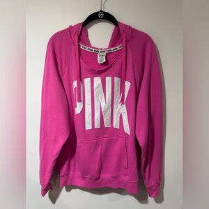 Victoria's Secret PINK Hot Pink Hoodie with White Logo